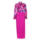 Women's 2025 New Fashion Print Strapped With Long-Sleeved Shirt Skirts
