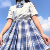 Women Jk Skirts High Waist Students School Uniform Pleated A-Line Mini Plaid Harajuku Preppy