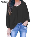 Summer Fashion Office Lady Solid Color Long Sleeve O Neck Large Hem Back Bow Loose Blouse Top Female