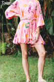Casual Print Dress For Women O Neck Long Lantern Sleeve Bandage Bow High Waist A Line Dress Female Fashion New 2023