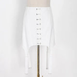 White Bodycon Mini Skirt For Women High Waist Irregular Slim Sexy Skirts Female Fashion New Summer Clothing