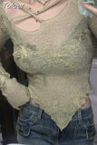 Design Sense Small Fit Knitted Shirt Women's Slim Laydown Top Cut Out Bow Embroidery Design Versatile