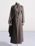 Toloer 2024 New Street Hipster Scarf Shawl Design Sense Long Slim Long Suit Jacket Female-Outfit