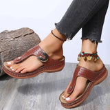 Graduation party Summer Beach Wedges Ladies Shoes For Retro Casual Women Flat Platform Sandals Mid-heel Shoe Flower Shoes Flip-flops