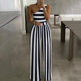 Suit Women Summer Sexy One Shoulder Print Loose Wide Leg Jumpsuits Elegant Office Lady Party Jumpersuit Women