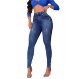 2025 New High-Rise Elastic Jeans Women's Hip Trousers Small