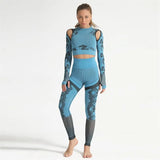 Clothes for Women Print Sportswear Woman Fitness Sports Suit Female Leggings Top Gym Workout Set Jogging Femme