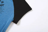 Punk Print Raglan Short Sleeve Crop Top-Outfit