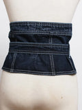 Fashion Women's Denim Belt Retro Waist Double Ring Metal Long Tail Solid Color Belt High-quality Belt 2023 New