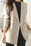 Fashion Blazer Women Elegant Casual Basic All-match Simple Long Sleeve Office Lady Solid Blazers Spring Autumn