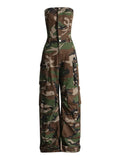 Toloer New Fashion Spray Color Camouflage Wipe Chest Integrated Overalls Sexy Hot Girl Jumpsuit Woman-Outfit
