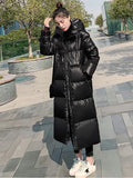 2022 Fashion Long Jacket Female Puffer Cotton Padded Jacket Thick Down Parka Women Hooded Winter Warm Coat Snow