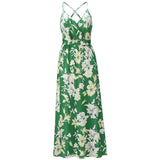 Floral Long Dress Sexy Backless Casual Beach Strap Dress 2021 Clothes Dresses For Women Blue Sundress