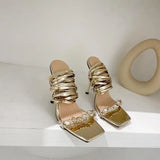 Sandals Stiletto Heels Fashion Womens Shoes 2022 Suit Female Beige Large Size Cross-Shoes Luxury Black Gladiator Sexy