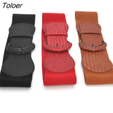Women Luxury Waist Belts For Dress Pu Patent Leather Elastic Band Waist Belt Solid Color Wide High Quality Waistband