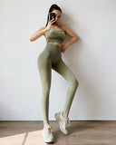 energy seamless Gym set for women tracksuit workout Sport suit fitness Bra clothing scrunch Mesh seamless leggings