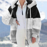 2025 Autumn And Winter Warm Plush Bulbla Chain Pocket Hooded Loose Coat