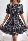 Round Neck Short Sleeve Ruffled