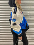 Logo Graphic Oversize Zipper Jacket-Outfit
