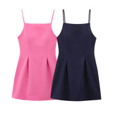 Dew-Back Party Dress Dress 2025 Summer Sleeveless Slings With Short Mini