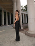 Summer New Women's Pure Color Tie With Waist Temperament Fashion Dress