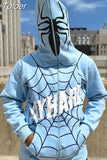 Men's Sweatshirt Hoodie Full Spider Web Print Streetwear Harajuku Y2k Pullover Winter Autumn Hoodie Casual Full Zip