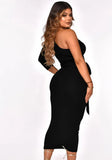One Shoulder Scrunch Long Party