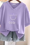 Plus Size T Shirt 100% Cotton L-6XL Tshirt Short Sleeve Women Top Summer Cute Printed Casual O Neck Oversized T