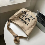 Young Wild and Free Canvas Crossbody Bag-Outfit
