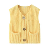 Autumn Street Shirt Fashion Cute Crochet Wool Vest Knitted Thick Knitted Vest Women's
