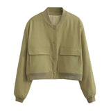 Women's New Large Pocket Bomber Jacket In