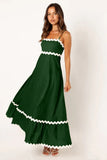 Toloer Summer New Solid Color Lace Stitching With Elegant Strapless Oversized Hem