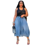 Women's Clothing Street Fashion Casual Jeans Tight Waist Straight Legs Seven-Point