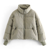 Autumn Winter Women Fashion Thick Warm Padded Parkas Coats Female Long Sleeve Pockets Coat Chic Elegant Outerwear