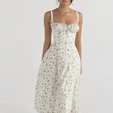 Women's New Broken Flower Collar Sexy Open Fork Spring Dress
