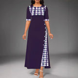 Large Number Of 2025 New Dress Burst Round Collar Bump Color Sleeve Irregular Long
