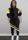 Sportwear Contrast Stripe Long Sleeve Hoodies And Pant Jogger