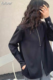 Temperament Ladies Tops Fashion Blouses Women Stand Neck Long Sleeve Zipper Shirts Loose Casual Blouse 2023 Blusas Mujer De