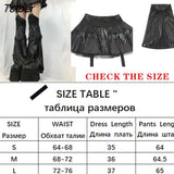 Rivet Patchwork Women Mini Pleated Skirts With Trouser Leg Hight Waist Skirt Punk Streetwear Goth Clothes Dark