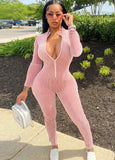 Winter Ribbed Zip Up Fitting Bodycon