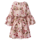 Bohemian Women Floral Printed Dress 2022 Celmia Summer Lace Up V Neck Beach Party Mini Vestidos Elegant Flared Sleeve