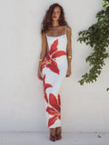 Toloer Women's Summer 2024 New Print Sexy Slip Dress Children's Holiday Wind Beach Dress-Outfit