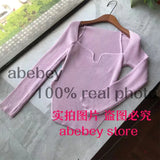 new spring and summer fashion women clothes sqaure collar full sleeves elastic high waist sexy pullover