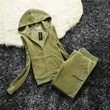 2021 Women's Brand Velvet Fabric Tracksuits Velour Suit Women Track Suit Hoodies And Pants fat sister