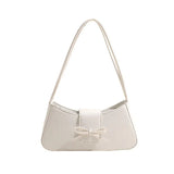 Bow Knot Pu Leather Y2K Shoulder Bag-Outfit