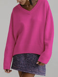 Women's Sweater Oversize Pullover 2022 Winter V Neck Thick Warm Sweaters Womens Pullover Loose Sweaters For Women