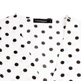 2022 Summer Maxi Dress Women Sexy Split Polka Dot Short Sleeve Long Sundress Celmia Bohemian Belted V-Neck Party Beach