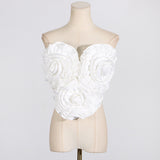 Toloer Wipe Breast 2024 Summer New Fashion Three-Dimensional Flower Splicing Design Advanced Sense Top Female-Outfit