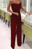 Lady Feather Elegant Sexy Sleeveless Bodycon Overalls Streetwear Outfit Clothes Party Playsuit Bodysuit Party