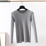 winter clothes Knitted woman sweaters Pullovers spring Autumn Basic women's jumper Slim women's sweater cheap pull long